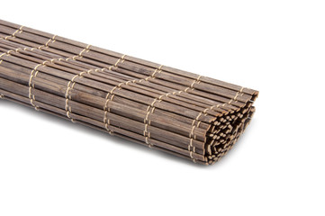 Bamboo mat on the white