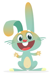 Obraz na płótnie Canvas Cartoon cute rabbit. Woodland animals. Vector illustration