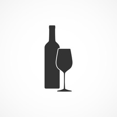 Vector image of a wine icon.