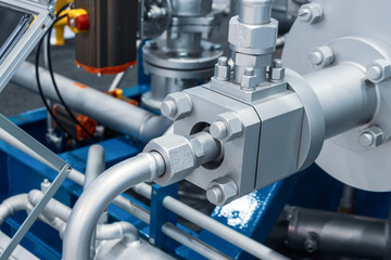 Pipeline system of a powerful industrial gas compressor.