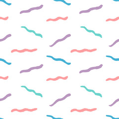 Abstract hand drawn cute colored background. Seamless pattern with paint elements in vector.