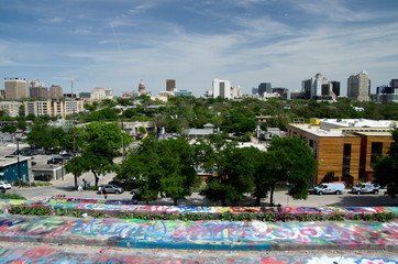 Looking at Austin downtown skyline  from Hope outdoor gallery  - 2
