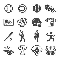 baseball icon set
