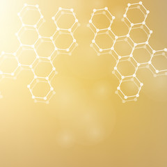 Geometric abstract background with connected line and dots. Structure molecule and communication. Scientific concept for your design. Medical, technology, science background. illustration.