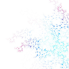 Structure molecule and communication. Dna, atom, neurons. Scientific concept for your design. Connected lines with dots. Medical, technology, chemistry, science background. illustration.