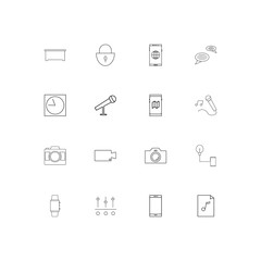 Devices simple linear icons set. Outlined vector icons