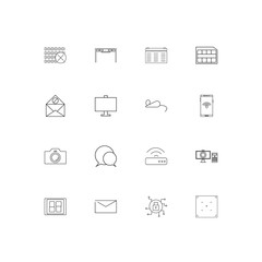 Devices simple linear icons set. Outlined vector icons