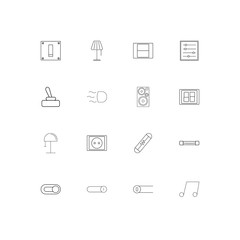Electrical simple linear icons set. Outlined vector icons