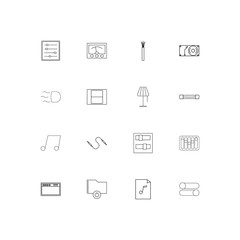 Electrical simple linear icons set. Outlined vector icons