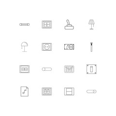 Electrical simple linear icons set. Outlined vector icons