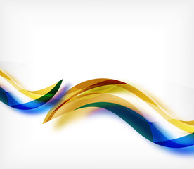 Vector colorful wavy stripe on white background with blurred effects. Vector digital techno abstract background