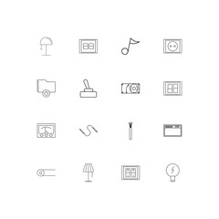 Electrical simple linear icons set. Outlined vector icons