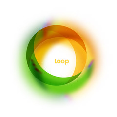 Loop circle business icon, created with glass transparent color shapes