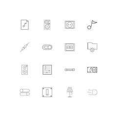 Electrical simple linear icons set. Outlined vector icons