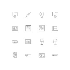 Electrical simple linear icons set. Outlined vector icons