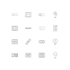 Electrical simple linear icons set. Outlined vector icons