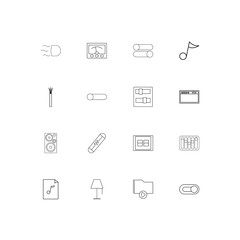 Electrical simple linear icons set. Outlined vector icons