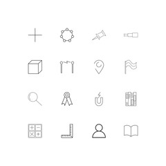 Education And Science simple linear icons set. Outlined vector icons