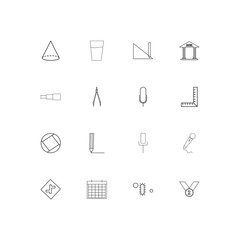 Education And Science simple linear icons set. Outlined vector icons