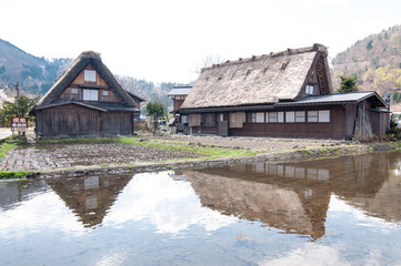 Fototapeta na wymiar Old home town at Shirakawa-go.Gifu Prefecture.Japan