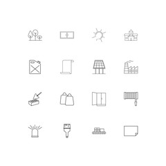 Fototapeta na wymiar Industry simple linear icons set. Outlined vector icons