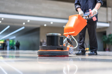 floor care with machine