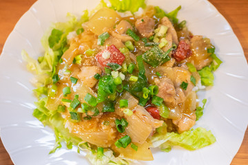 鶏肉あんかけご飯