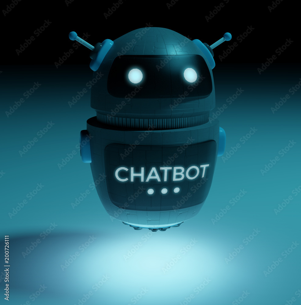 Aufkleber futuristic digital chatbot 3d rendering