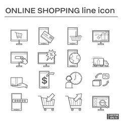 Set of online shopping icons.