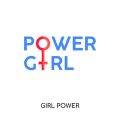 girl power logo isolated on white background for your web, mobile and app design