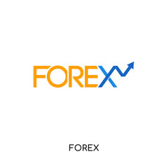 logo forex isolated on white background for your web, mobile and app design