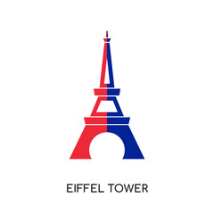 eiffel tower logo isolated on white background for your web, mobile and app design