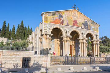 Obraz premium The Church of All Nations, Mount of Olives, Jerusalem, Israel, Middle East.