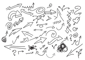 Obraz premium Hand drawn arrows different shapes and directions