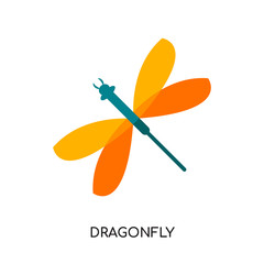dragonfly logo isolated on white background for your web, mobile and app design
