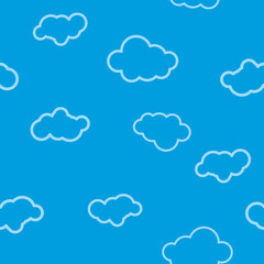 vector seamless pattern illustration of a blue sky and clouds