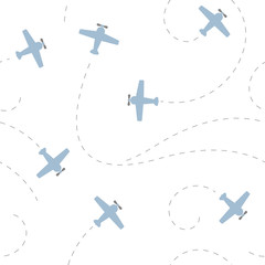 vector seamless children colorful pattern aircraft