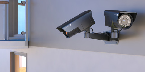 Security cameras - 3D illustration
