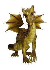 3D Illustration Fantasy Dragon on White