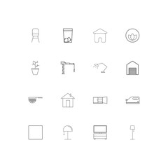 Fototapeta na wymiar Home Appliances And Equipment simple linear icons set. Outlined vector icons