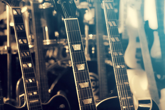 guitars, vintage effect picture music concept