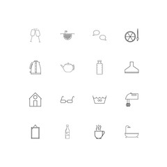 Home Appliances And Equipment simple linear icons set. Outlined vector icons