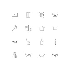 Home Appliances And Equipment simple linear icons set. Outlined vector icons