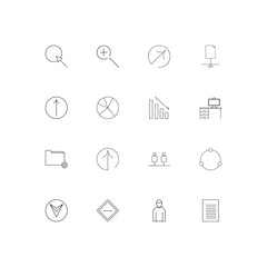 Web And Text simple linear icons set. Outlined vector icons