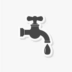 Faucet vector sticker, Vector tap symbol, simple vector icon