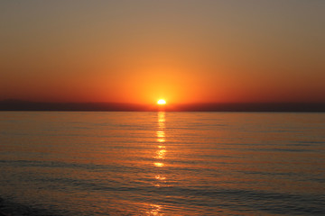 Beautiful bright sunrise early morning in Turkey