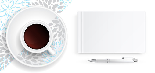 Notebook with White Blank Cover