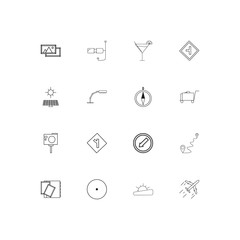 Travel simple linear icons set. Outlined vector icons