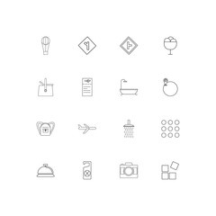 Travel simple linear icons set. Outlined vector icons