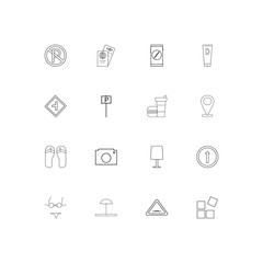 Travel simple linear icons set. Outlined vector icons